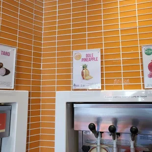 a variety of yogurt products on display