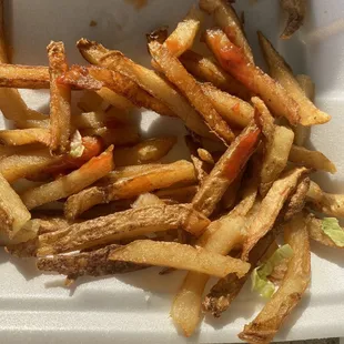 a plate of french fries