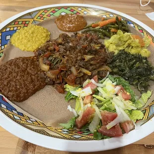 Veggie combo and Awaze Tibs