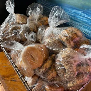 Lots of day-old bagels