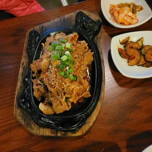 Spicy Pork Bulgogi + banchan