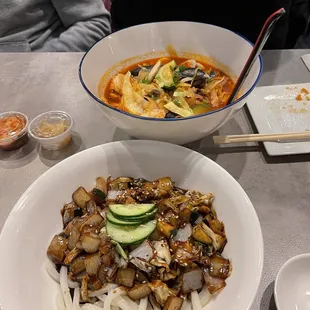 Spicy Korean Udon and Jjajangmyeon