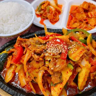 Stir-fried spicy pork - this one of my favorite dishes at this booth inside HMart dining area.