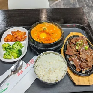 Soft Tofu and beef ribeye bulgogi combo