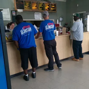 Workmen are rolling in this morning for breakfast!