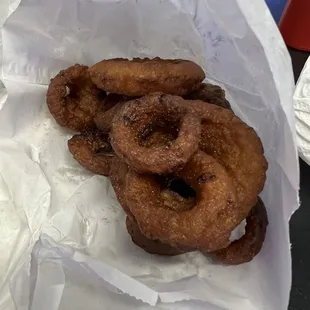 Burnt onion rings
