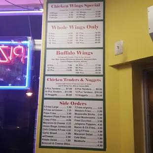 menu