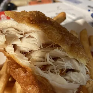 a chicken sandwich and french fries