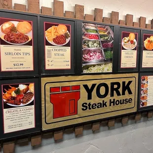 Menu wall as you enter.