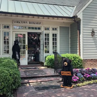 a bear in front of the store
