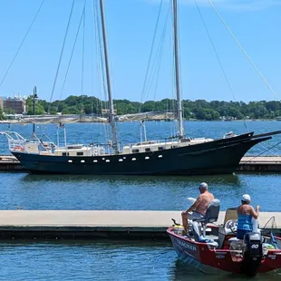 The Serenity in port before we raised the sails.