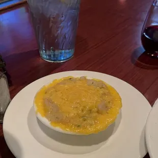 Cheese added on to the mashed potatoes