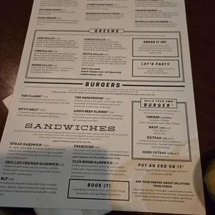 Menu at Yorky's. Also known as Village Pub.