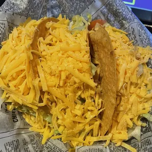 Ground beef tacos not on the menu but they'll make them for you and they're excellent