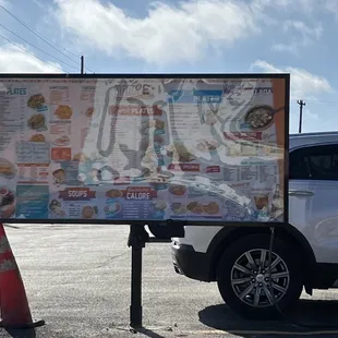 Drive through menu