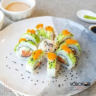 a plate of sushi