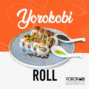 a plate of sushi rolls