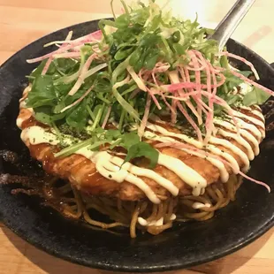 Modern Yaki, Savory pancake with Yakisoba noodle