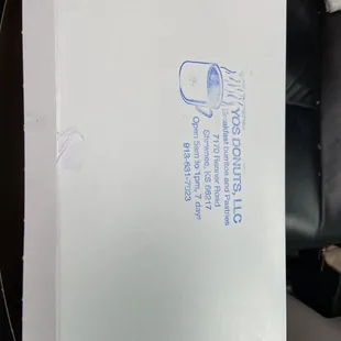 Box for a Dozen Small Donuts plus one pastry.