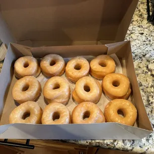 Dozen glazed donuts