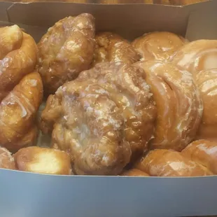 Glazed Twists, Apple Fritters, Glazed Cinnamon Rolls