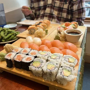 Sunset Roll is off the charts, the Double Salmon Roll is right there too. The most delicious fresh sushi for several decades.