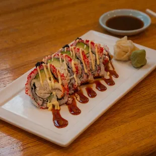 a plate of sushi