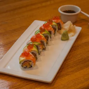 a plate of sushi
