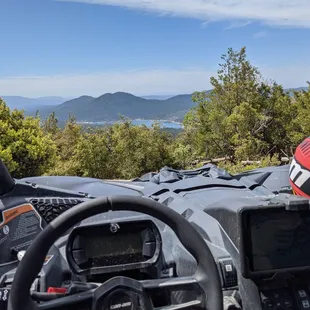 Bass lake in the background. Hike 5 min down hill to get an amazing view.