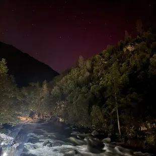 Northern Lights were visible over the river during our stay!