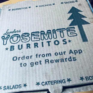 an open box of yosemite burritos