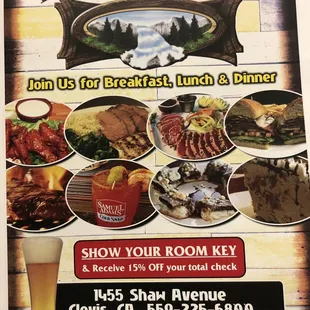 page of the dining guide of La Quinta.