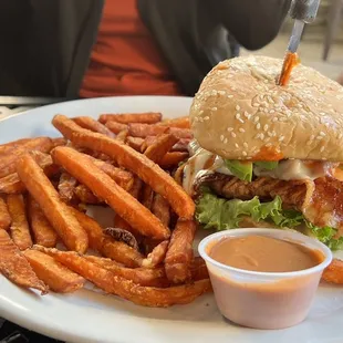 Crispy chicken burger