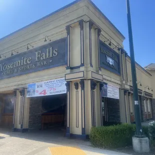 Front entrance with happy hour specials