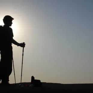 Hiking tour at sunset in Yosemite National Park