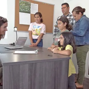 Guests are greeted in our office with smiles for everyone.