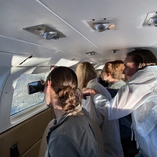 Passengers getting an amazing view of rush creek from the air