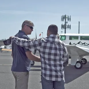 A handshake and a thank you from a happy passenger.