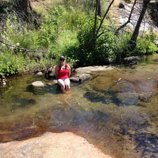 Just a short walk from the cabin to cool off in the summer, near the Tamara Falls sign.