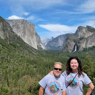 El Capitan on the left, Bridalveil Falls on the right, Half Dome in the back center beyond the Valley.