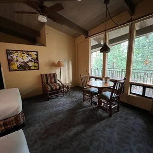 Table and chairs and balcony
