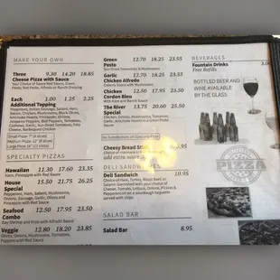 sushi and sashimi, menu