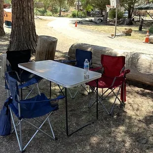 Set up out eating spot in the shed