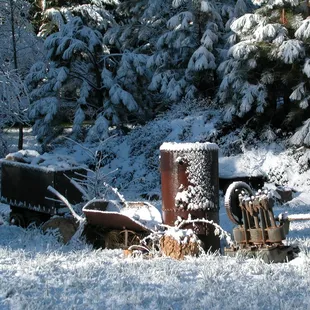 Campground Yard Art in the snow