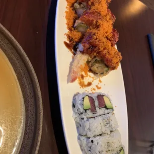 Red Dagon roll and tuna avo roll