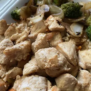 Mini hibachi chicken with veggie fried rice