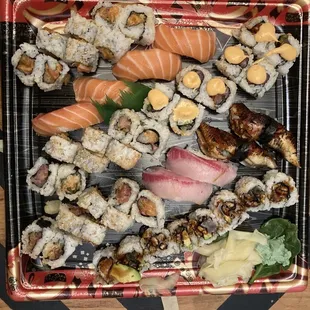 All sushi, sashimi, and nigiri!