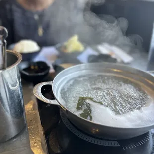 a woman in the background