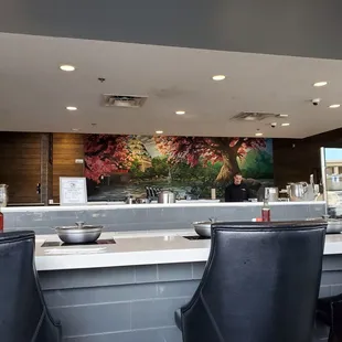 interior, sushi and sashimi
