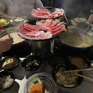 Thinly sliced meats for cooking to perfection.